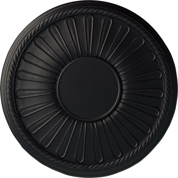 Ekena Millwork Leandros Ceiling Medallion (Fits Canopies up to 6 3/8"), Hnd-Painted Steel Gray, 19 7/8"OD x 1 1/4"P CM22LNSGS - main